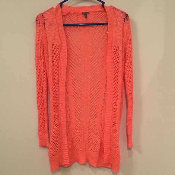 Charlotte Russe Sweaters - Charlotte Russe Bright Orange Knit Cardigan